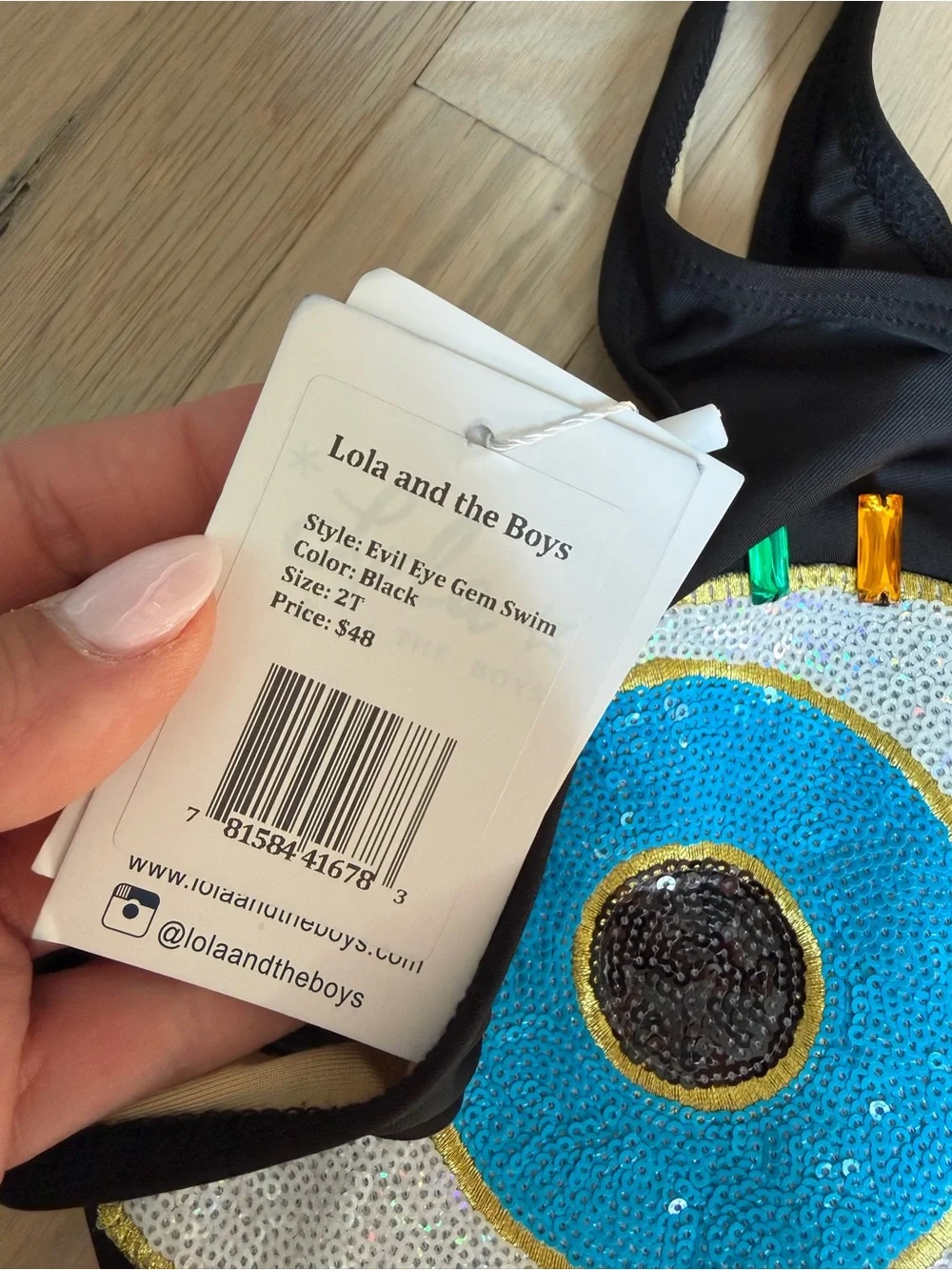 Lola and the boys evil eye bathing suit size 2 NWT